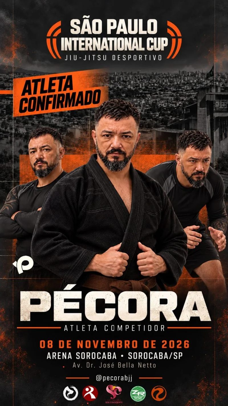 Cartaz da São Paulo International Cup, jiu-jitsu desportivo: Pécora, atleta confirmado, 08 de novembro de 2026, Arena Sorocaba, Sorocaba/SP